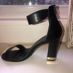 Black ankle strap heels